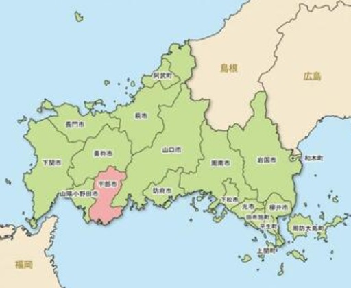 山口県宇治市の地図